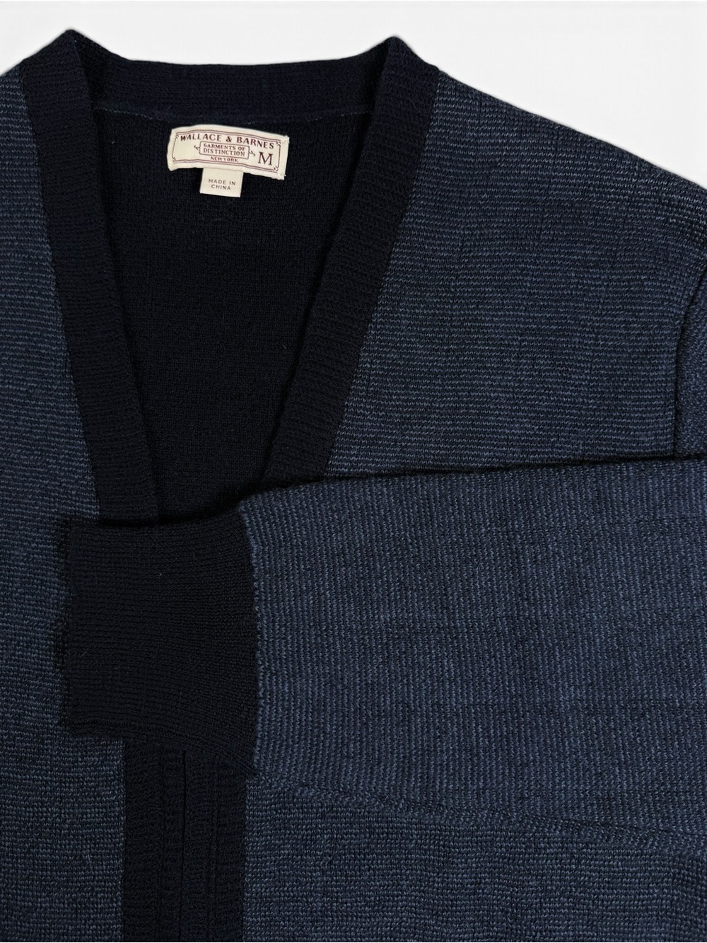 NWOT Wallace & Barnes 100% Wool Zip Cardigan Navy Men’s M